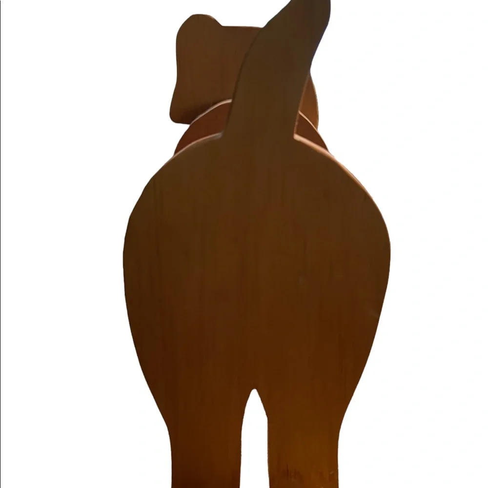 Retro Wooden Dog Toilet Paper Roll Holder
